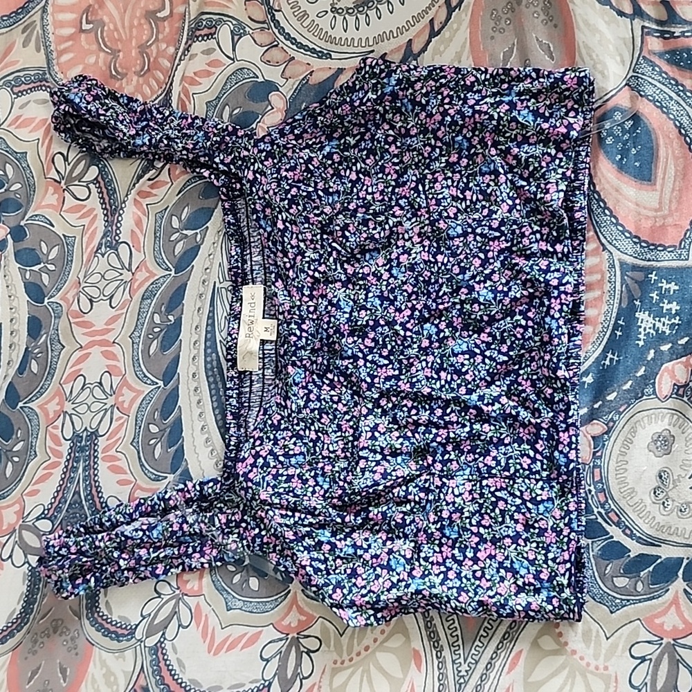 Blue and pink crop top